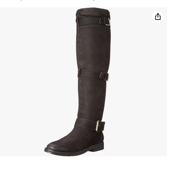 Gentle Souls Kenneth Cole Flat Buckle Zip Boots knee high Edgefield Black 9.5 ** - Picture 6 of 17